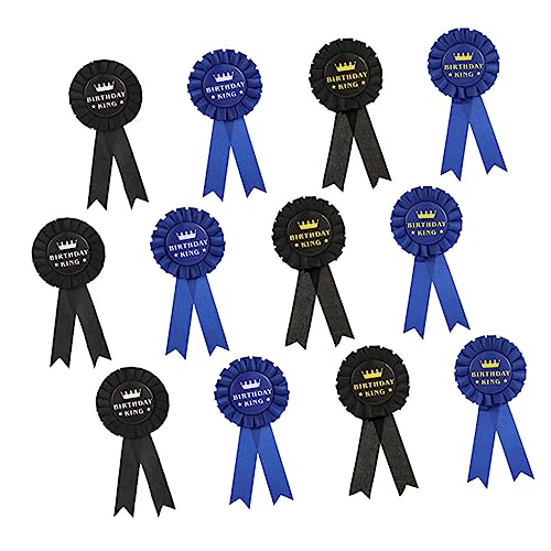 BESPORTBLE 12 Stück Teiliges Geburtstags Pin Unisex Dekorative Abzeichen Robuste Blumenbroschen Schwarz und Blau Party Deko und Fotorequisite für Jugendgeburtstag von BESPORTBLE