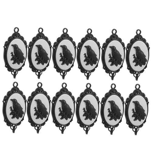 BESPORTBLE 12 Stück Teiliges Gothic Crow Charms Fein Gearbeitete Halloween Anhänger aus Legierung Kleine Anhänger für DIY Schmuck für Halskette und Bastelprojekte bei Halloween Partys von BESPORTBLE