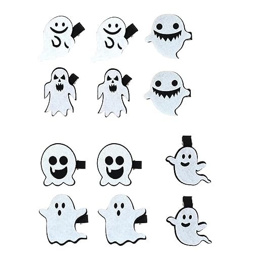 BESPORTBLE 12 Stück Teiliges Halloween Haarnadeln Geistermuster Party Haarspangen Leicht Cartoon Haarschmuck Schwarz Stil für Mädchen Festtagsaccessoire von BESPORTBLE