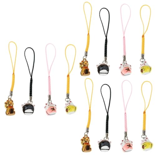 BESPORTBLE 12 Stück Teiliges Maneki Neko Schlüsselanhänger aus Hochwertigem Niedlicher Glücksbringer Anhänger für Schlüssel Taschen und Gepäck Langlebig und Vielseitig Einsetzbar von BESPORTBLE