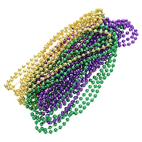 BESPORTBLE 12 Stück Teiliges Mardi Gras Perlenketten Leichte Perlen Gold Grün Kreative Festival Partydekoration Einzigartiger Schmuck für Karneval und Feiern von BESPORTBLE