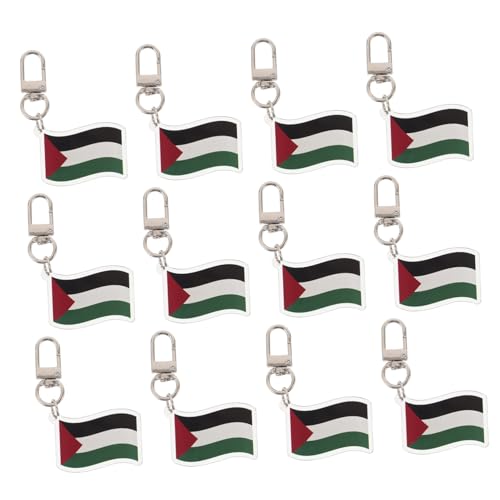 BESPORTBLE 12 Stück Teiliges Palästina Schlüsselanhänger Flaggenanhänger Leichte Langlebige Kulturanhänger Vielseitig als Taschen Rucksackdeko Modisches Accessoire für Männer und Reisende von BESPORTBLE