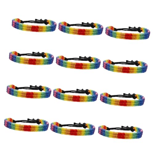 BESPORTBLE 12 Stück Teiliges Regenbogen Pride Armband Einstellbar Farbenfrohes Beaded Armband Geeignet für Männer und Frauen Accessoires für Lgbt Events von BESPORTBLE