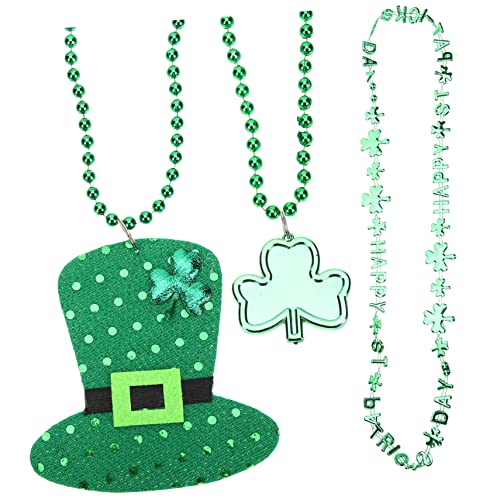 BESPORTBLE 12 Stück Teiliges Set Patrick's Day Kleeblatt Perlenkette Grünes Schmuckzubehör für Partys Fotodekoration und Kostüme für Patrick's Day von BESPORTBLE