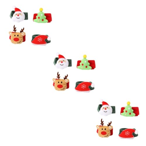 BESPORTBLE 12 Stück Teiliges Set Weihnachts Slap Armbänder aus Weichem mit Santa Claus Rentier Weihnachtsbaum und Mütze Motiven Bequeme Weihnachtsdekoration für Party und Festtagsfeier von BESPORTBLE