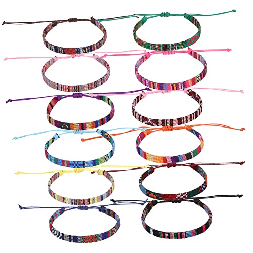 BESPORTBLE 12 Stück Teiliges Verstellbares Handgeflochtenes Sommer Surf Armband Bunte Farbige Freundschaftsarmbänder und Strandfußkettchen für Damen und Herren Vielseitiger Boho Schmuck von BESPORTBLE