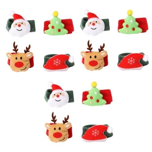 BESPORTBLE 12 Stück Teiliges Weihnachts Slap Armband mit Santa Claus Rentier Tannenbaum Mütze aus Weichem Bequeme Weihnachtsarmbänder für Erwachsene Festliche Dekoration für Weihnachten und von BESPORTBLE