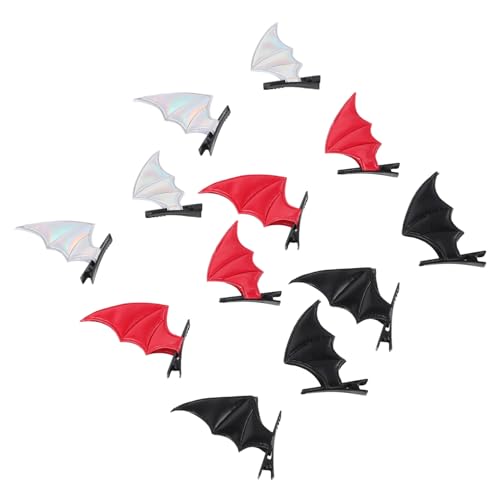BESPORTBLE 12stücke Fledermaus-haarspangen Haarspangen Aus Pu-leder Clips Für Dickes Haar Dekorative Für Damen Haarnadeln Für Alltagskleidung Zubehör Für Cosplay-partys von BESPORTBLE