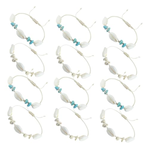BESPORTBLE 12Stücke Muschelarmband Damen Handgewebtes Armband Verstellbares Modeschmuck Vielseitig Fußkettchen oder Halskette Tragbar Strand Sommermode BESPORTBLE 12Stücke Muschelarmband Damen Handgewebtes Armband Verstellbares Modeschmuck Vielseitig Fußkettchen oder Halskette Tragbar Strand Sommermode von BESPORTBLE