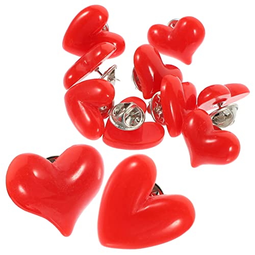 BESPORTBLE 12stücke Rote Herz Brosche Anstecknadeln Für Frauen Valentinstag Schmuck Süßer Herzpin Sichere Und Langlebige Kleidung Accessoire Für Hochzeit Und Geburtstag von BESPORTBLE