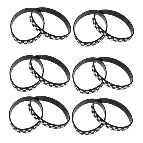BESPORTBLE 12stücke Silikon Armbänder Im Karomuster Für Racing-themen-partys Sportarmbänder Für Festivals Und Sportveranstaltungen von BESPORTBLE