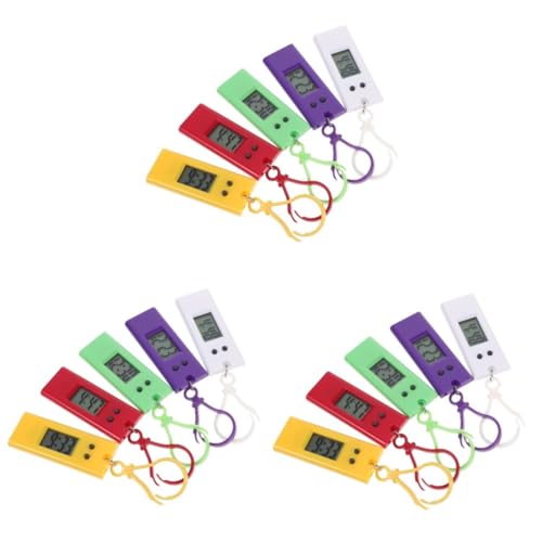 BESPORTBLE 15 STK. Teiliges Elektronische Schlüsselanhänger-Uhren Kleine Digitale Taschenuhren Einfache Pocket Watches für Studenten Bunte Zufällige Farben Praktische Anhänger von BESPORTBLE