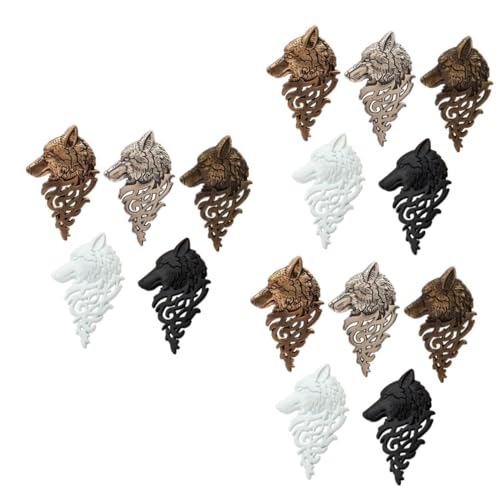 BESPORTBLE 15 Stck Teiliges Wolf Kopf Anstecknadeln aus Legierung Vintage Brosche Retro Herren Lapel Pins für Party Kostüm Zubehör Langlebig und Modisch Farben Zufällig Zufällige Farbe von BESPORTBLE