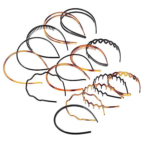 BESPORTBLE 15st Retro-stirnband Mit Zähnen Haarbänder Aus Metall Gewelltes Unisex-stirnband Haarschmuck Für Damen Haarbänder Mit Zähnen Zähne Haarreifen Liebe Schal Plastik Fräulein von BESPORTBLE