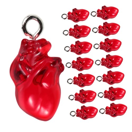 BESPORTBLE 15 Stück Teiliges Halloween Herz Anhänger Leichte Schmuckanhänger mit Kunstvoller Gravur DIY Charms für Ohrringe Halsketten Armbänder für Valentinstag und Partydeko von BESPORTBLE
