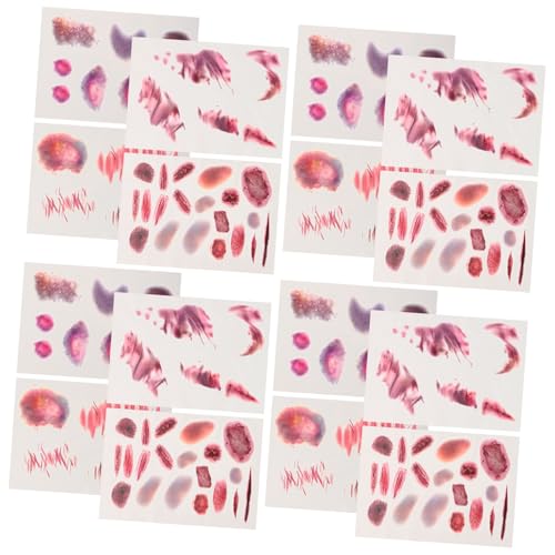 BESPORTBLE 16 Blatt Halloween Zombie Makeup Realistische Fake Narben Tattoos Temporäre Wunden Aufkleber Gruselige Blutergüsse für Party Cosplay Verkleidung von BESPORTBLE