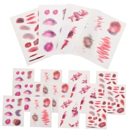 BESPORTBLE 16 Blatt Temporäre Fake Wunden Aufkleber für Körper und Gesicht Horror Halloween Zombie Cosplay Masquerade April Fools Day Dekoration von BESPORTBLE