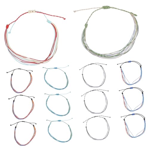 BESPORTBLE 16 Stück Boho Fußkettchen Wasserfestes Leichtes Gewobenes Wachsband Fußschmuck Damen mit Verziertem Charm für Sommer und Strand Vielseitig und Komfortabel Zufällige Farbe von BESPORTBLE
