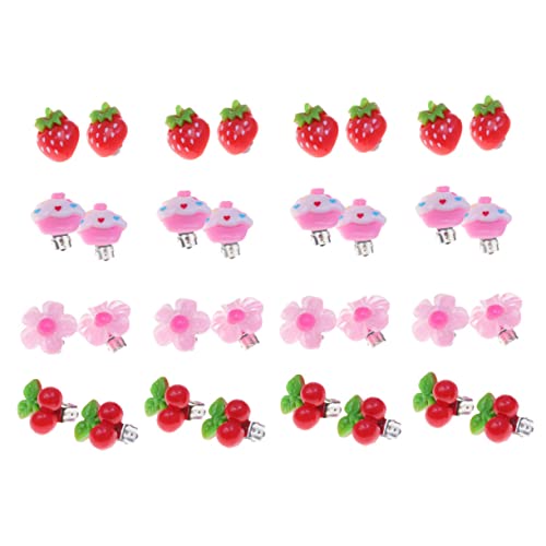 BESPORTBLE 16stücke Pack Süße Obst-ohrringe Für Mädchen Ohrclips Aus Haltbarem Material Dekorativer Kinderschmuck Für Party Und Alltag Tolles Für Kleine Mädchen von BESPORTBLE