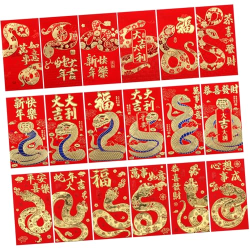 BESPORTBLE 18stücke Rote Umschläge Für Chinesisches Neujahr Schlangen- Geldumschläge Zum Frühlingsfest Praktische Für Viele Anlässe von BESPORTBLE