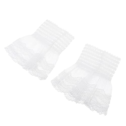 BESPORTBLE 1Paar Abnehmbare Spitzenmanschetten Rüschenärmel Für Hochzeitskleider Dekorative Fake Spitze Stilvolle Accessoires Für Damenbekleidung von BESPORTBLE
