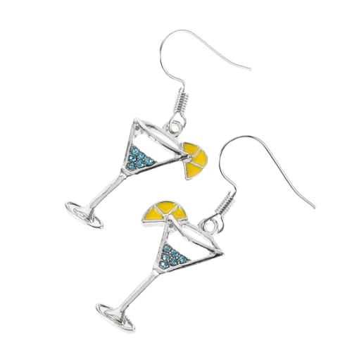BESPORTBLE Weinglas-ohrringe Für Damen Kreative Baumelnde Ohrringe Modische Essensmotiv Ohrschmuck Party-accessoire Ausgefallener Schmuck Mit Glasdetail von BESPORTBLE