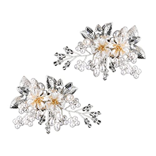 BESPORTBLE 1Paar Elegant Pearl Flower Bridal Shoe Clips Detachable Buckles For Wedding Shoes Durable Zinc Alloy Decoration Present For Bride To Be Versatile For Ceremonies And Parties von BESPORTBLE