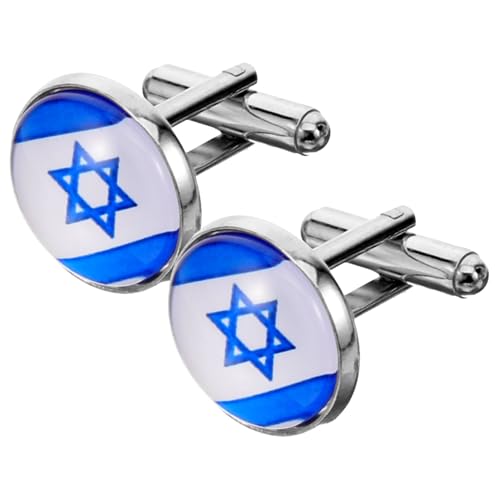 BESPORTBLE 1Paar Hemdnieten Mit Israel Flagge Anzug Manschettenknöpfe Für Herren Stilvolle Französische Hemdsärmeln Ergänzung Für Formelle Anlässe Feierlichkeiten von BESPORTBLE