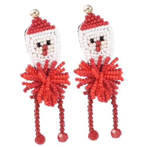 BESPORTBLE Weihnachtsmann-perlenohrringe Kreative Weihnachtsohrringe Für Frauen Und Mädchen Tropfenohrringe Als Weihnachts-geschenkidee von BESPORTBLE