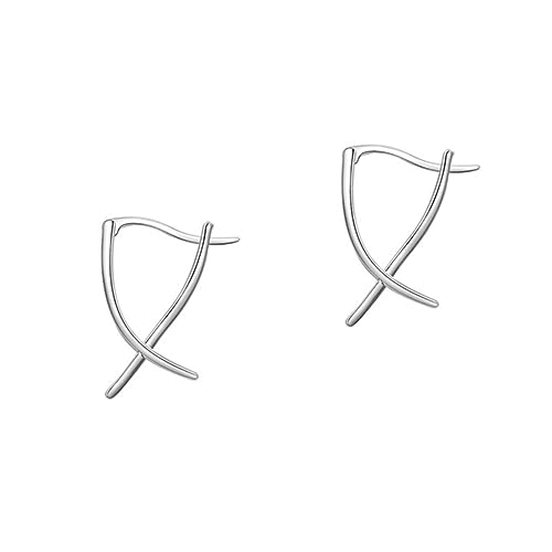 BESPORTBLE Kreuzlinien Ohrringe Für Damen Mädchen Modischer Schmuck Aus Hochwertigem Material Rostfrei Und Langlebig Für Party Hochzeit Geburtstag Tanz von BESPORTBLE
