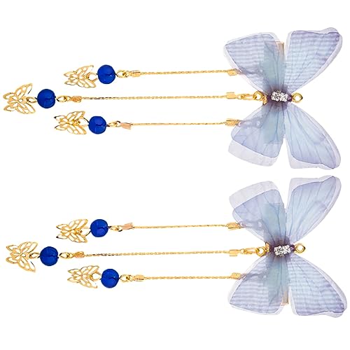 BESPORTBLE Schmetterlings Haarspangen Mit Quaste Chinesischer Stil Haarspangen Für Mädchen Hanfu Haarschmuck Junge Mädchen Party Accessoires von BESPORTBLE