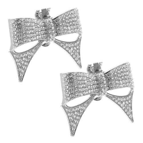 BESPORTBLE 1Paar Schuhschmuck Bogenknoten Clips Für Damen Abnehmbare Strassschuhdekoration Silber Für Partys Hochzeiten Festliche Anlässe Verleiht von BESPORTBLE