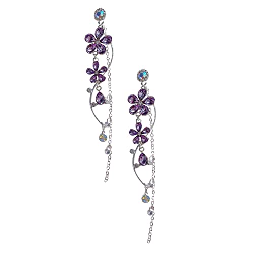 BESPORTBLE Stilvoller Nadel-ohrring S925 Silber Kristall Blumenohrringe Perfekter Mode-ohrschmuck Für Frauen von BESPORTBLE
