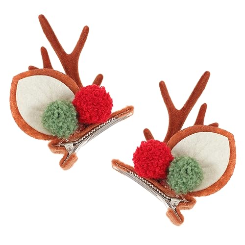 BESPORTBLE 1Paar Weihnachts Geweih Haarspangen Niedliche Rentier Haarspangen für Festliche Anlässe Langlebig für Weihnachten und Partys Charmante von BESPORTBLE