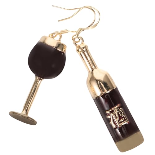 BESPORTBLE Rotwein Flasche Tasse Ohrringe Baumeln Legierung Ohrhänger für Frauen Ohrschmuck mit Charmantem Design Nicht Verblassend und Hautverträglich für Partys und Besondere Anlässe von BESPORTBLE