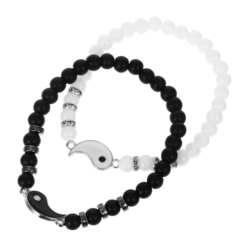 BESPORTBLE 1Paar Yin Freundschaftsarmbänder für Einstellbare Gewebte Schnurarmbänder Passend für Männer und Frauen für Hochzeit und Valentinstag von BESPORTBLE