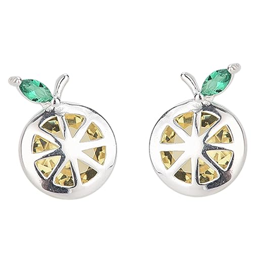 BESPORTBLE Kreative Ohrringe S925 Sterling Silber Einzigartige Ohrstecker mit Zitronen Design Ohrhänger für Frauen Dekorative Schmuckaccessoires für Alltag und Besondere Anlässe von BESPORTBLE