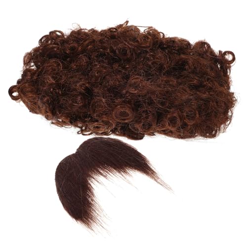 BESPORTBLE Afro Perücke Und Falscher Schnurrbart Set Für Piraten Cosplay Halloween Party Mottoparty Tanzrequisiten Mit Hoher Realismus Und Wiederverwendbarem Design von BESPORTBLE