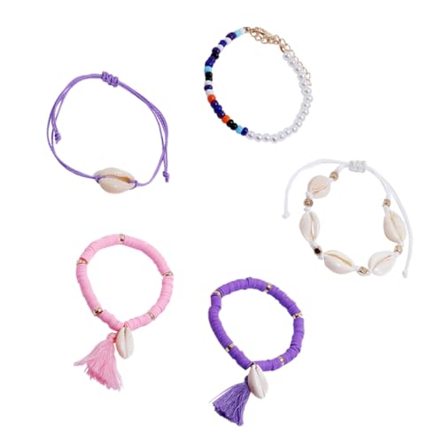 BESPORTBLE 1Satz Handgemachte Armbänder Muscheln Perlen Verstellbare Handgelenkschmuck Für Frauen Für Fotos Teiliges Boho Armband von BESPORTBLE