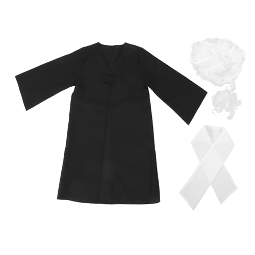 BESPORTBLE 1Satz Jungen Richter Kostüm Mit Perücke Rollenspiel Outfit Für Partys Und Theateraufführungen Für Jungen Von Teiliges Richterrobe Perücke Zubehör von BESPORTBLE