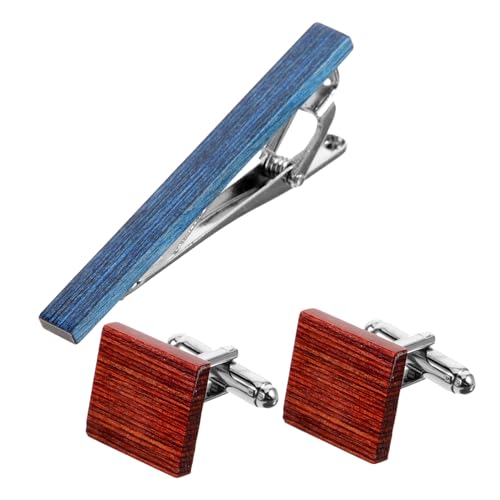BESPORTBLE 1Satz Krawattenclip Manschettenknöpfe Für Herren Robustes Holzdesign Eleganter Krawattenhalter Stilvolle Hemdknöpfe Für Business Outfits BESPORTBLE 1Satz Krawattenclip Manschettenknöpfe Für Herren Robustes Holzdesign Eleganter Krawattenhalter Stilvolle Hemdknöpfe Für Business Outfits von BESPORTBLE