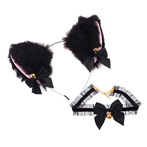 BESPORTBLE 1Satz Kreatives Dekorativen Cosplay Haarrequisiten Mit Spitze Glocke Haarband Mit Süßem Schleifenkragen Für Karneval Fasching von BESPORTBLE