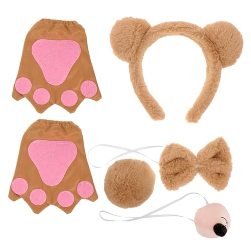 BESPORTBLE 1Satz Kuscheliges Cosplay Kostümset Bärenohren Haarreif Fliege Bärenschwanz Nase Requisiten Für Karneval Fasching Tierkostüme Für Erwachsene BESPORTBLE 1Satz Kuscheliges Cosplay Kostümset Bärenohren Haarreif Fliege Bärenschwanz Nase Requisiten Für Karneval Fasching Tierkostüme Für Erwachsene von BESPORTBLE