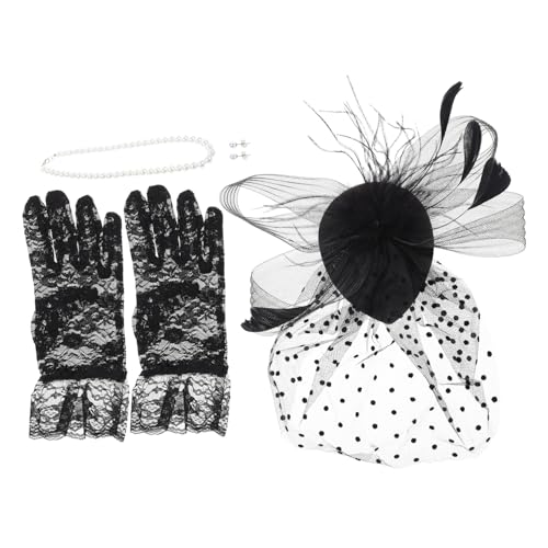 BESPORTBLE 1Satz Teiliges Haarschleifen Ohrstöpseln Perlenkette Für Frauen Kopfbedeckung Schmuck Für Partys Hochzeiten Besondere Anlässe von BESPORTBLE