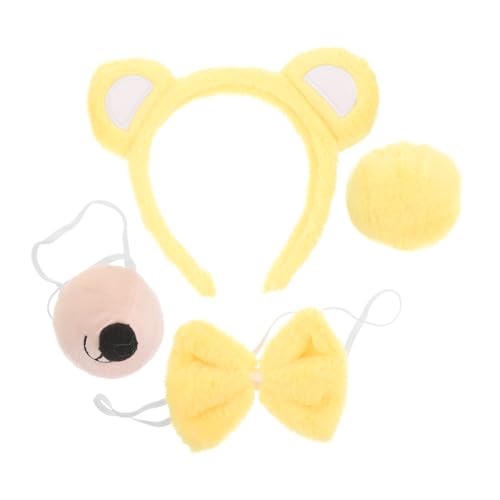 BESPORTBLE Bärenohr-stirnband Mit Nase Und Fliege Tierkostüm-requisiten Für Geburtstage Feiertage Cosplay Und Bühnenauftritte Einzigartiges Geschenk von BESPORTBLE