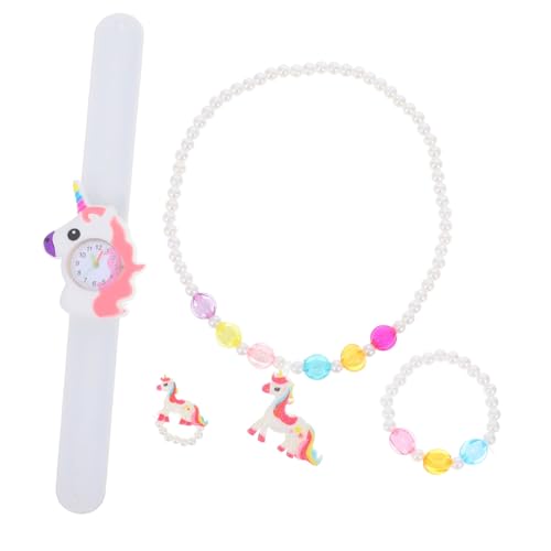BESPORTBLE 1satz Einhorn Silikon Armbanduhren Und Schmuckset Für Mädchen Niedliche Kinderuhr Mit Halskette Und Armband Perfektes Für Feiertagen von BESPORTBLE