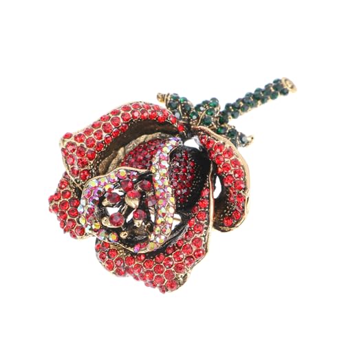 BESPORTBLE Vintage Blumenbrosche Legierung mit Strasssteinen für Damen Modisches Kleidungsaccessoire Vielseitig Tragbar für Kleidung Taschen und Anzüge von BESPORTBLE