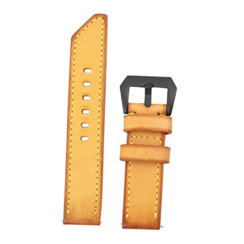 BESPORTBLE 1Stück Classic Armband Rindsleder Uhrenarmband Gelb Handgefertigtes Uhrband für Herren Damen Strapazierfähiges Retro Design Installieren von BESPORTBLE
