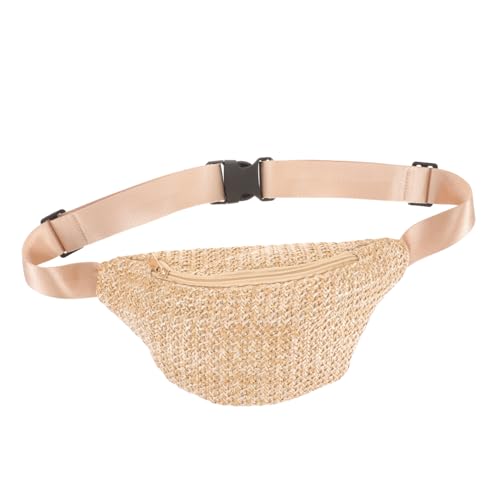 BESPORTBLE 1Stück Damen Hüfttasche Geflochtenem Stroh im Gürteltasche für Reisen Freizeit Strand Stilvolle Umhängetasche für Täglichen Gebrauch von BESPORTBLE