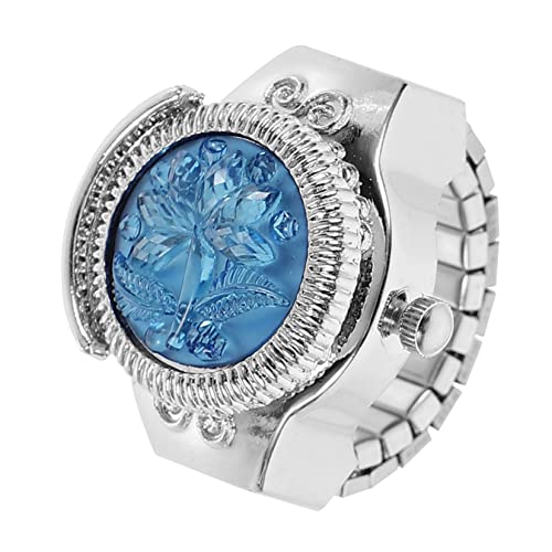 BESPORTBLE Ring Uhr Im Ringdesign Dekorative Damenuhr Mit Kreativem Rosendekor Modischer Finger-schmuck Für Alltag von BESPORTBLE